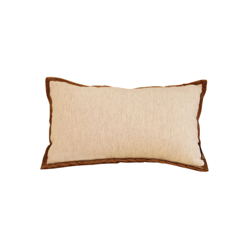 Rectangular Velvet Polyester Throw Pillow 30x50 Cm 15 Cm Thick Off White Plush