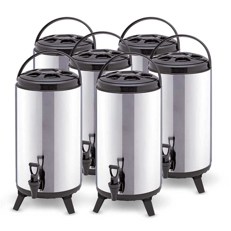 6X 14L Stainless Steel Insulated Beverage Dispenser Portable Coffee Tea Beer