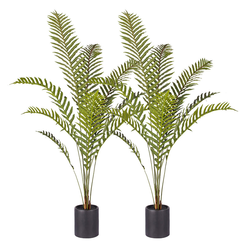 2X 160cm Artificial Areca Palm Tree Green Indoor Realistic With Black Pot