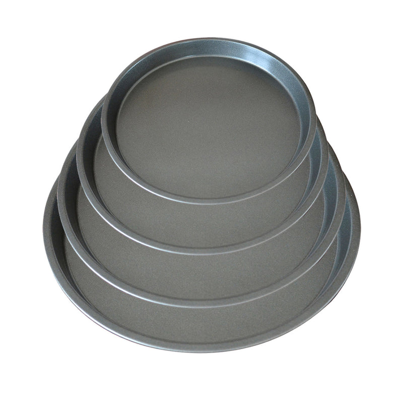 Set of 4 Black Steel Non-stick Pizza Tray Oven Baking Pan 7 to 10 Inch