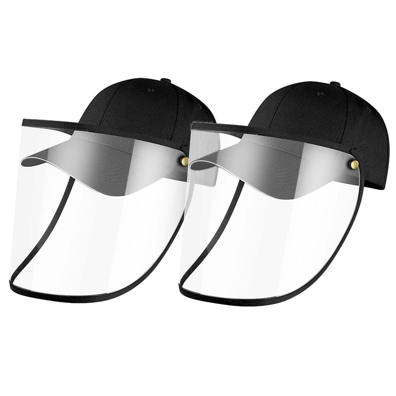 2X Adult Protective Hat Cotton And Plastic Full Face Tpu Shield 27cmx41cm Black