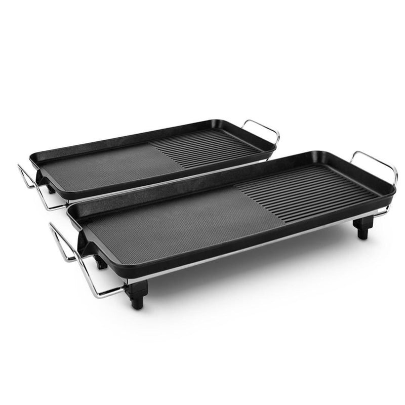 Electric BBQ Grill 48cm 68cm Non-Stick Dual Surface Plate Adjustable Thermostat