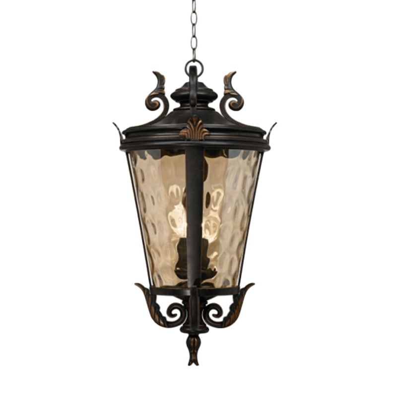 Vintage Aluminum Glass Chandelier 30cmx60.3cm Hanging Light Dark Brown