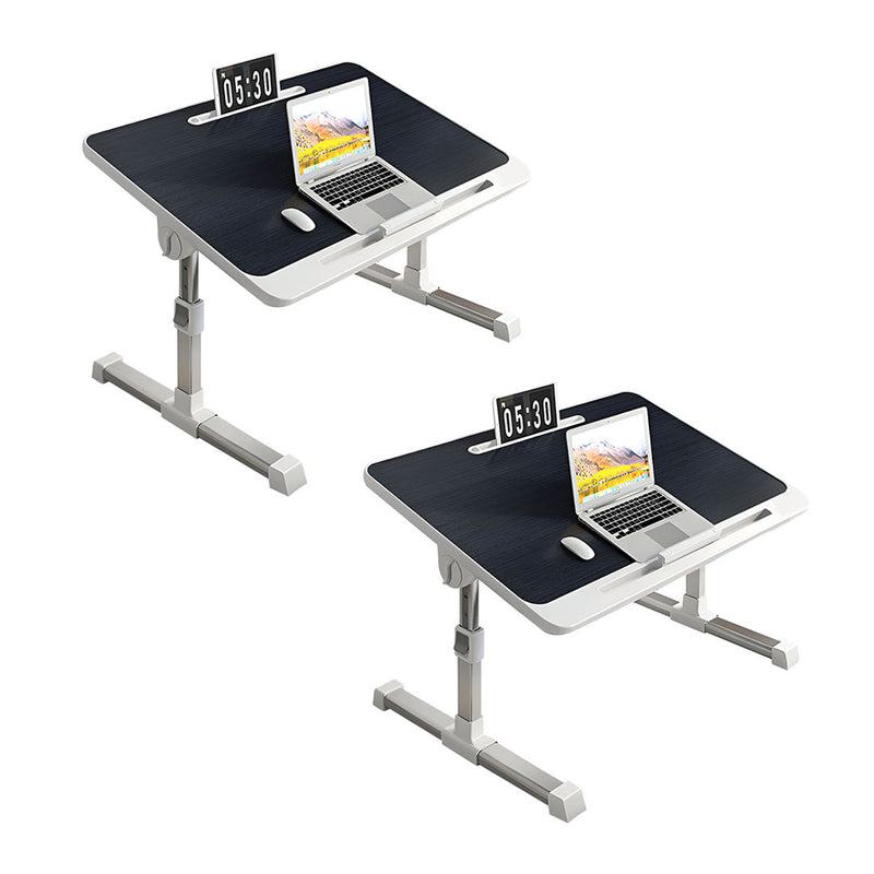 2X Black Foldable Laptop Bed Table Adjustable Height Portable Study Desk