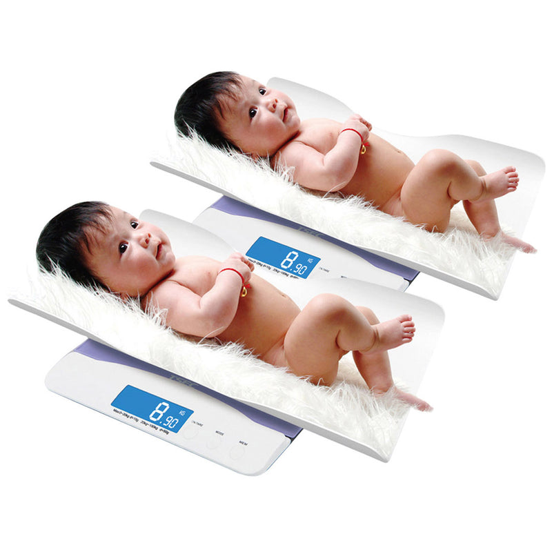 2X Digital Baby Scale LCD Display 100kg Capacity ABS Material Water Resistant