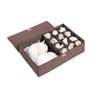 Foldable Coffee Storage Box with Compartments 44x29x13cm Stackable Organizer