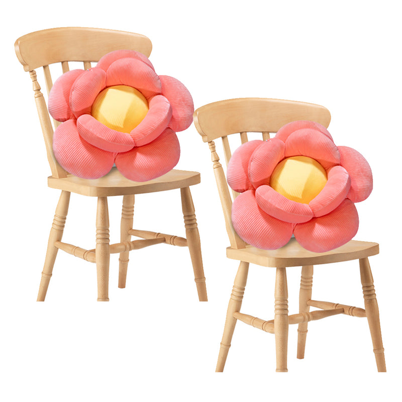 2X Red Double Flower Shaped Cushion Plush PP Cotton 70cmx70cmx20cm