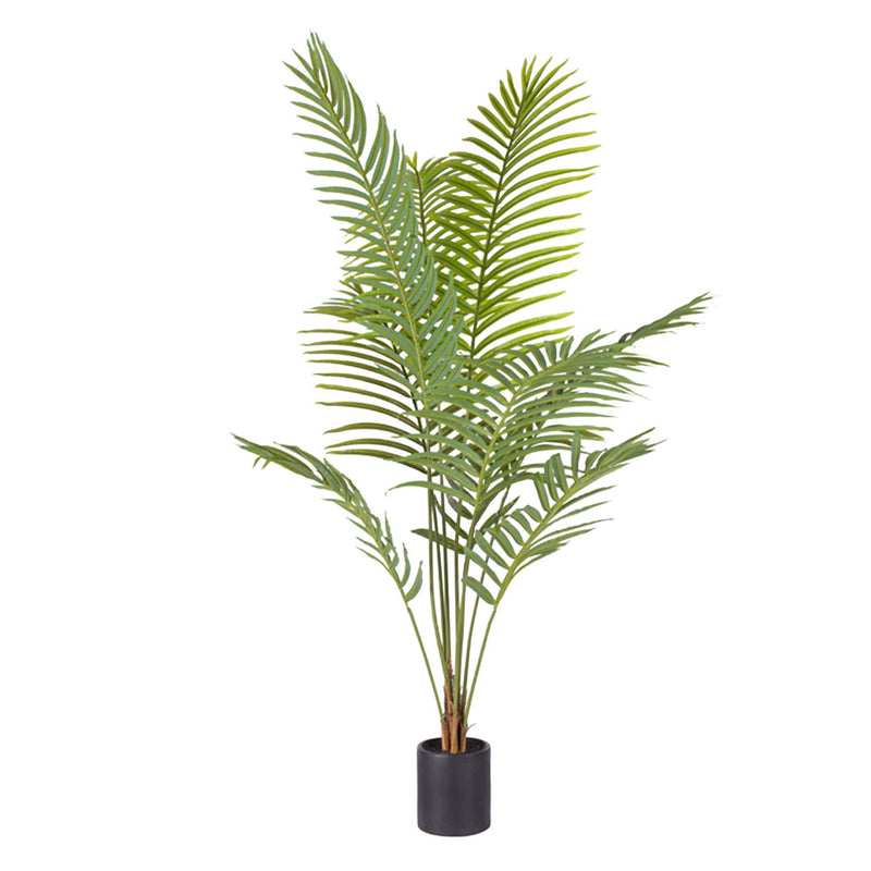 Areca Palm Tree Artificial 180cm Realistic Green With Black Cement Pot Indoor