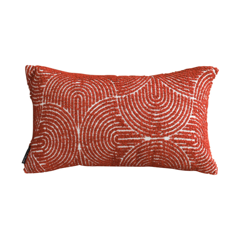 Throw Pillow Polyester Cotton 35x55x18cm Burgundy Corded Indoor Outdoor