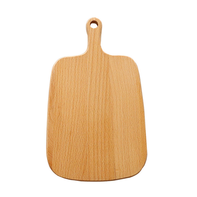 26cm Brown Beech Wood Rectangle Serving Tray Chopping Board With Handle