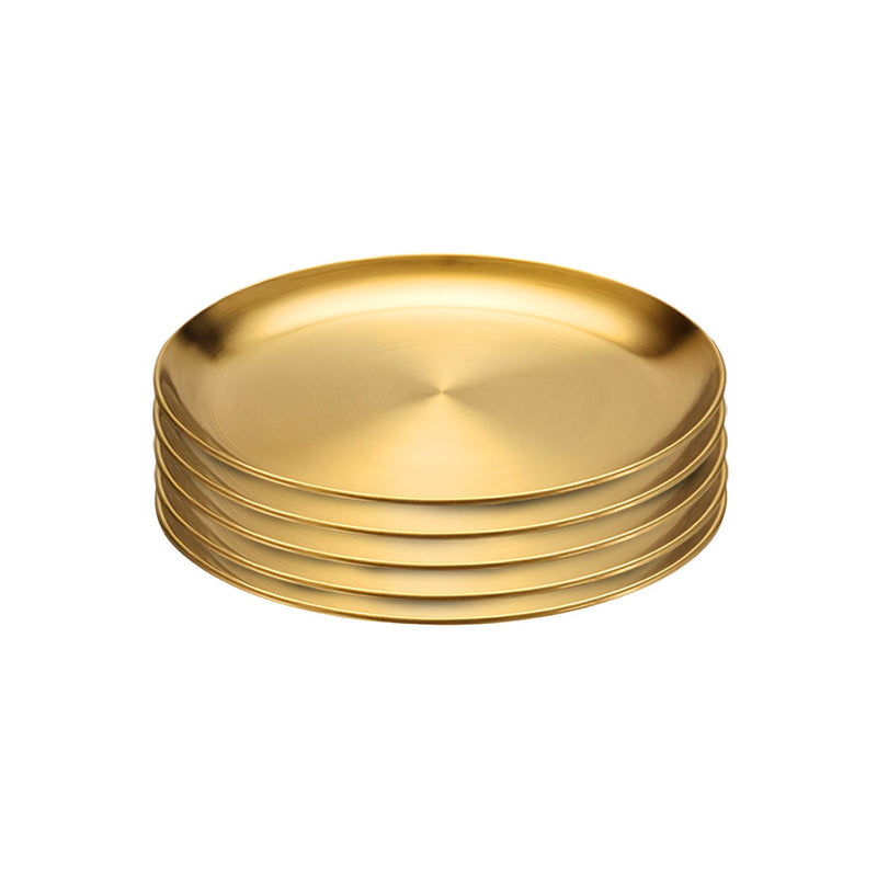 20cm Gold Grilling Plate Stainless Steel Heat Resistant Ideal for BBQ Outdoor Use