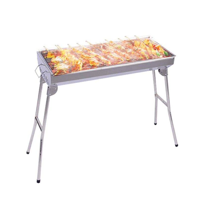 Skewer Charcoal Grill Stainless Steel Firebrick Base With Stand 6-8 Persons