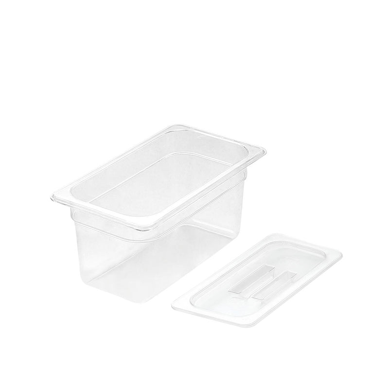 Clear Polycarbonate GN 1/3 Pan 150mm Food Tray with Lid Dishwasher Safe