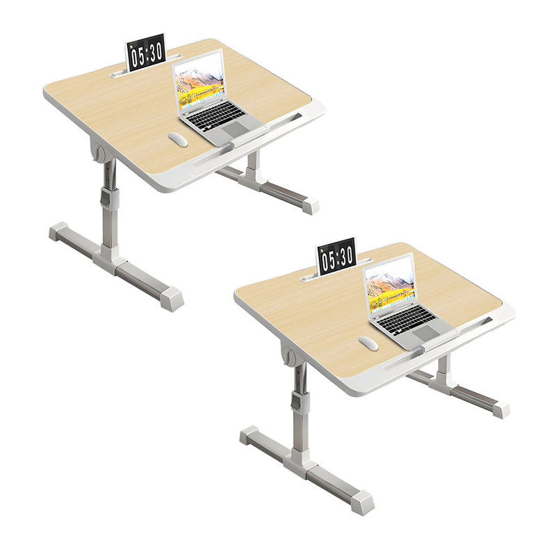2X Wood Portable Adjustable Laptop Bed Table 60X40cm Foldable Study Desk