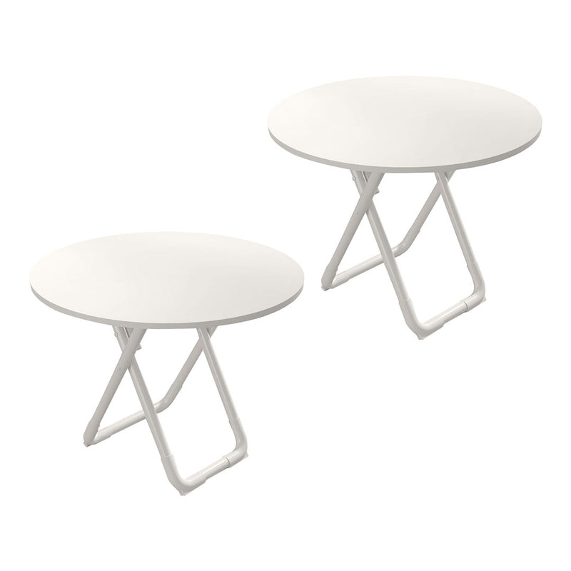 2X White Modern Minimalist Wood Table 80cm Versatile Durable Dining Decor