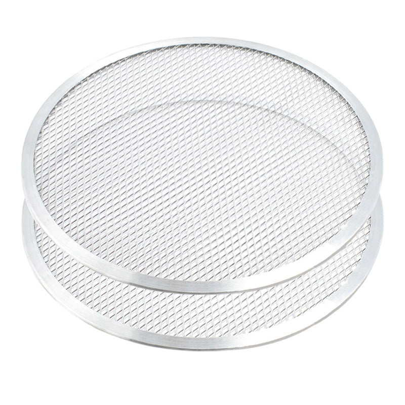 2X 12 Inch Round Aluminium Nonstick Commercial Pizza Screen Baking Pan
