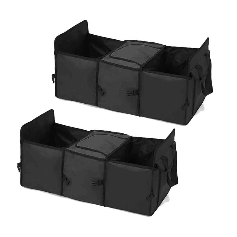 2X Car Trunk Folding Storage Box 600D Oxford 60x31x28cm Water Resistant Black