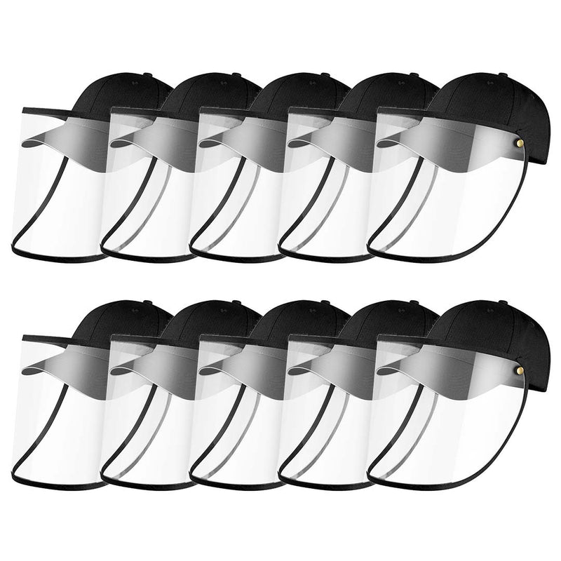 10X Adult Protective Hat Cotton Plastic Full Face Tpu Shield 27cmx41cm Black