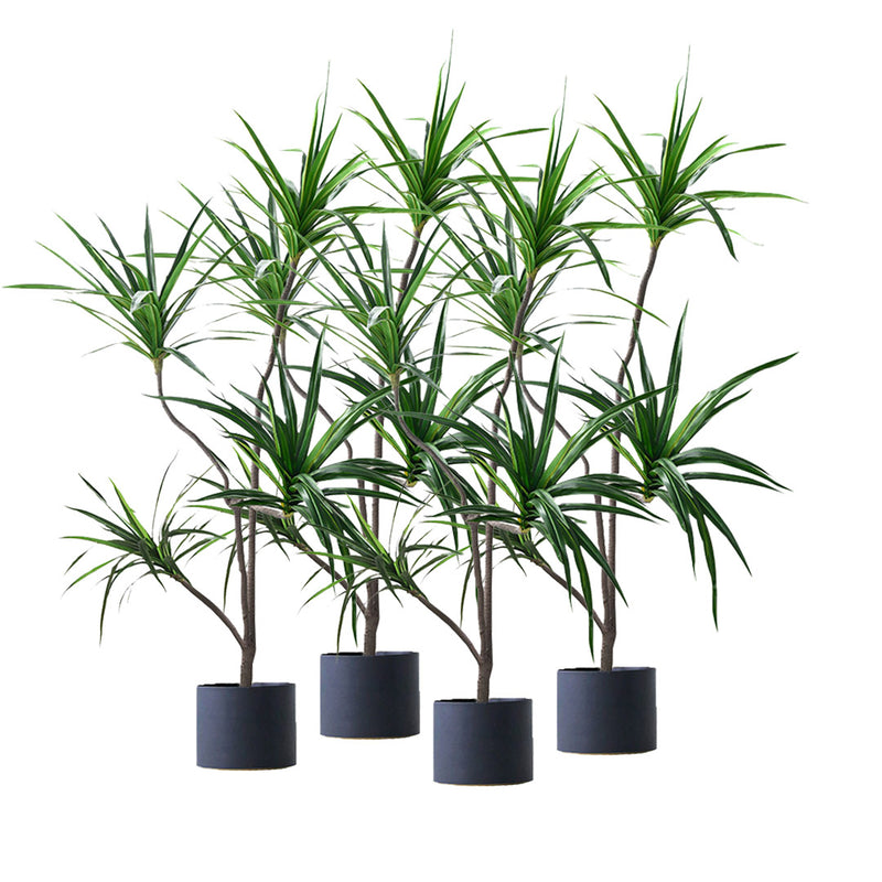 4X 180cm Artificial Dracaena Tree Polyurethane Green Realistic Potted
