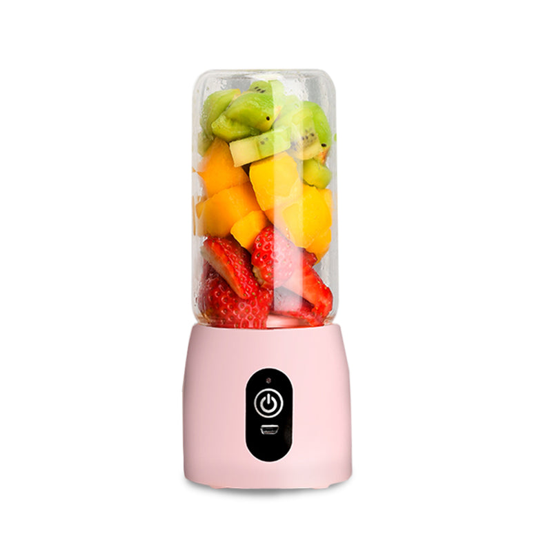 Portable Mini USB Rechargeable Glass Juicer Blender Food Grade Pink 8cmX20cm
