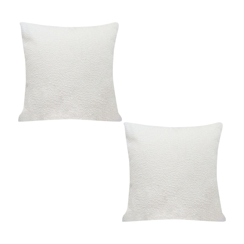 2X 50x50x18cm White Throw Pillow Polyester Fiber Cotton Plush Home Decor