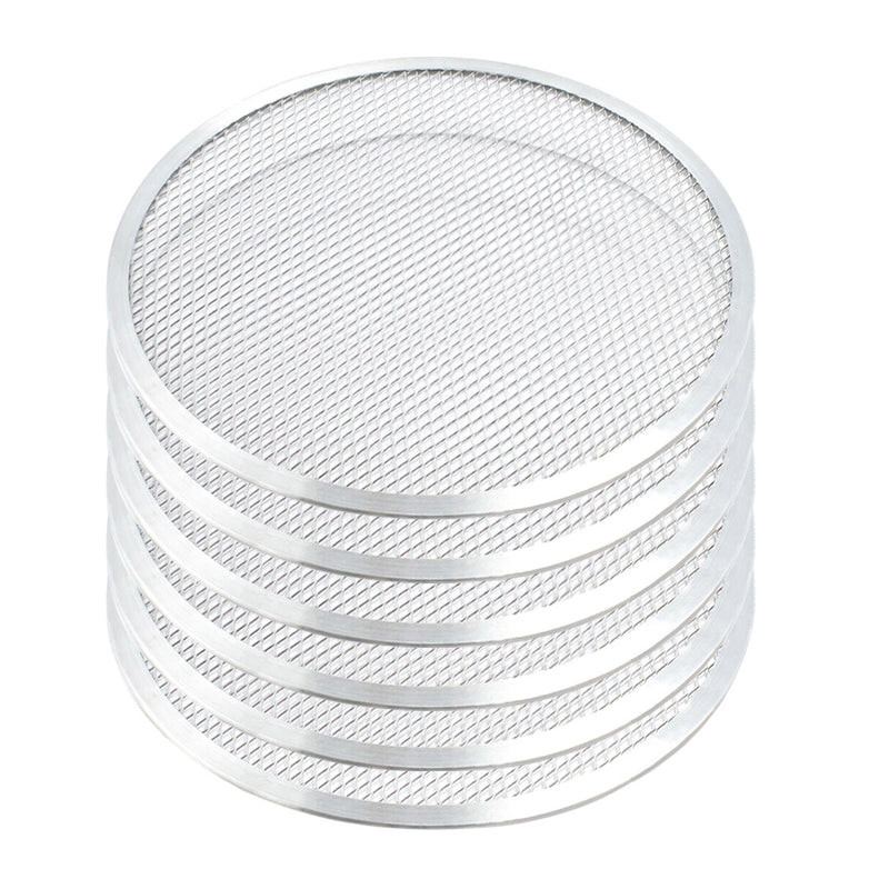 6X 14 Inch Round Seamless Aluminium Pizza Screens Nonstick Commercial Grade