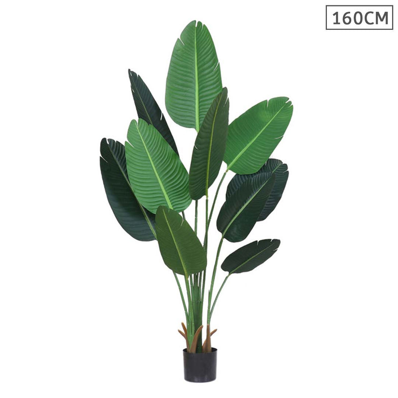 160cm Artificial Traveler Banana Plant With Pot Green Simulated Moss