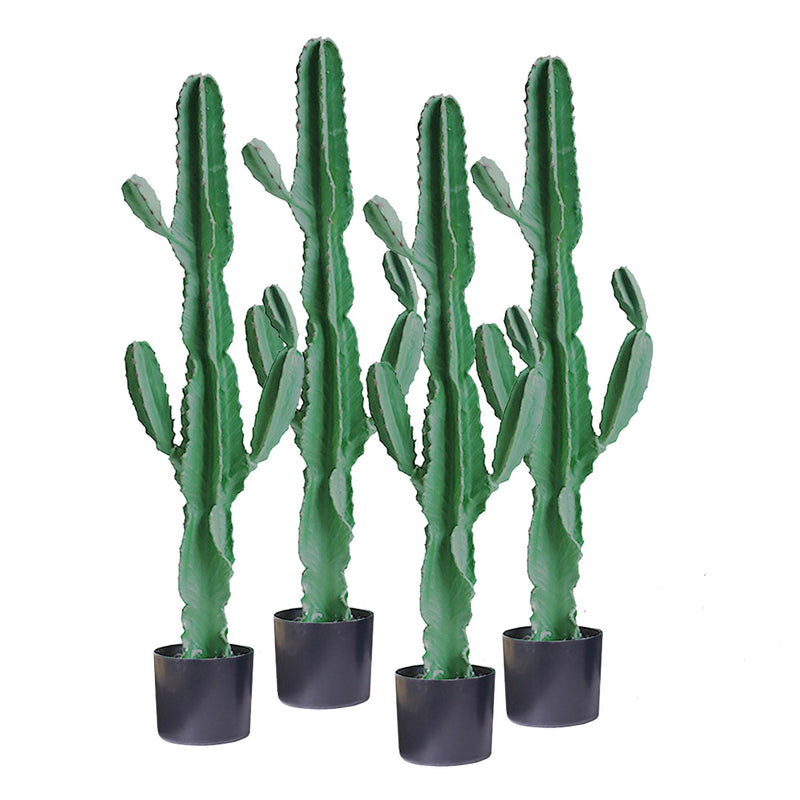 4X 120cm Polyurethane Artificial Cactus Plant 6 Heads Green Indoor Realistic