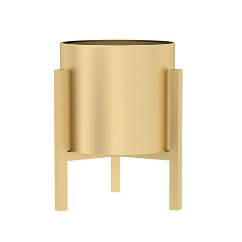 Metal Plant Stand Gold 30CM With 20cm Enamel Pot Corner Slim Indoor