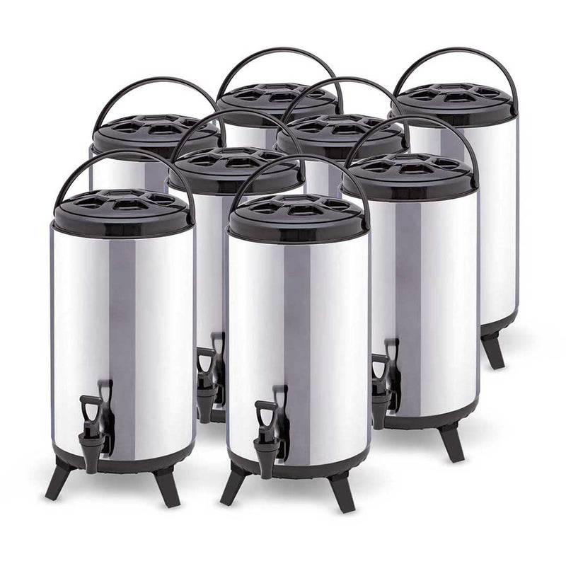 8X 10L Insulated Stainless Steel Beverage Dispenser Hot Cold Spigot