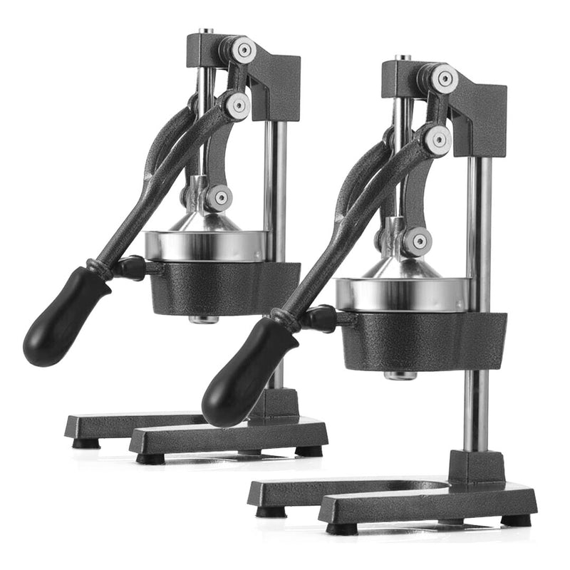 2X Commercial Manual Hand Press Juicer Cast Iron 304 Stainless Steel Black