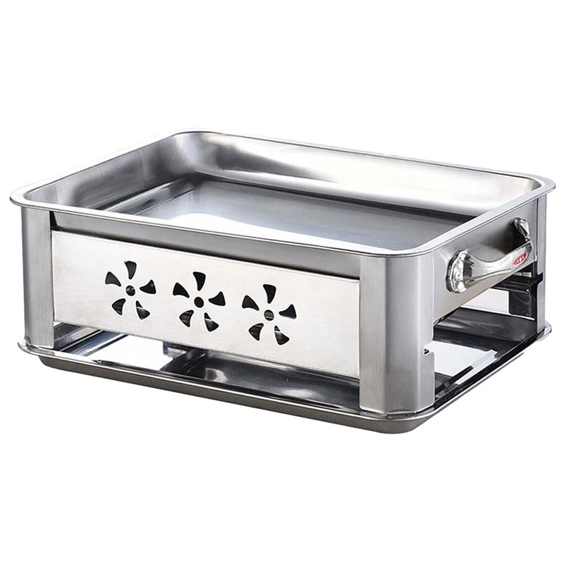 36cm Portable Stainless Steel Chafing Dish Fish Grill Plate Outdoor