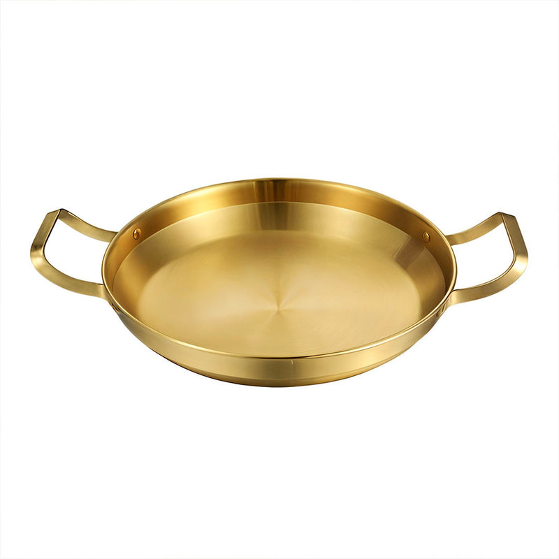 24cm Dry Pot Gold Plated 202 Stainless Steel Stackable Induction Compatible