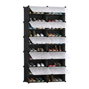 10 Tier 2 Column Shoe Rack Organizer Stackable Storage Black With Cover