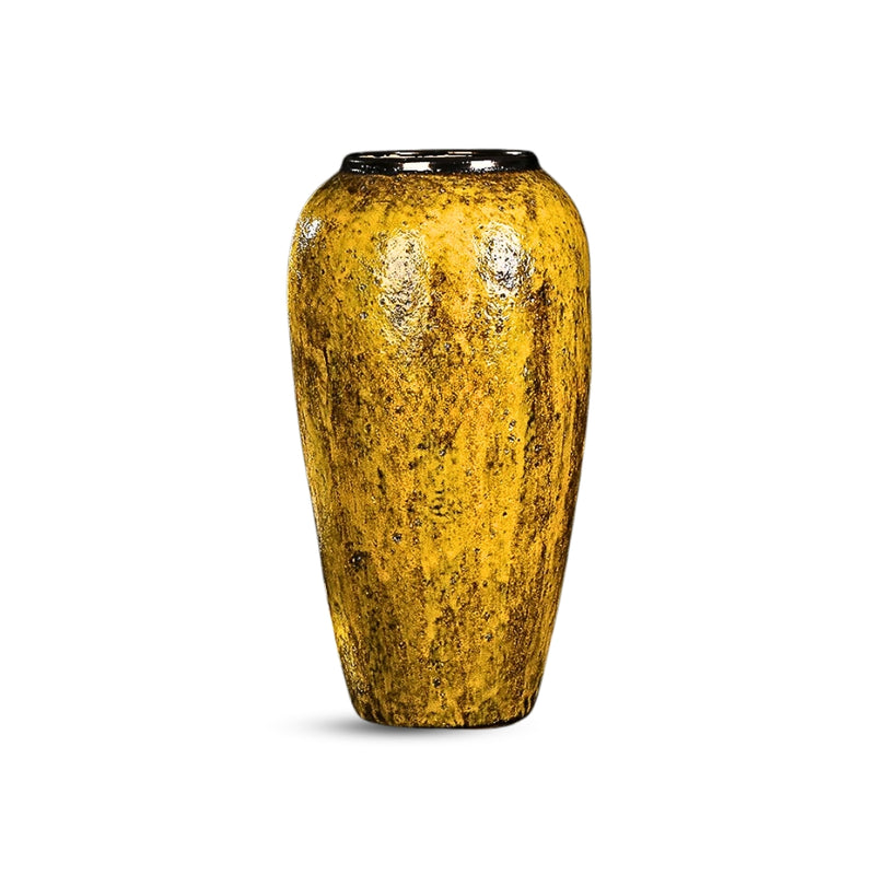 Large Yellow Ceramic Flower Vase 35x17cm Elegant Home Decor Living Room