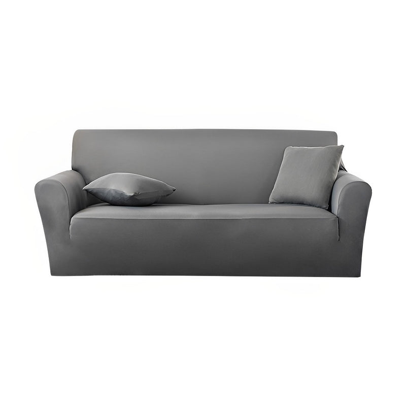 3 Seater Grey Polyester Sofa Cover High Stretch Couch Protector Home Decor