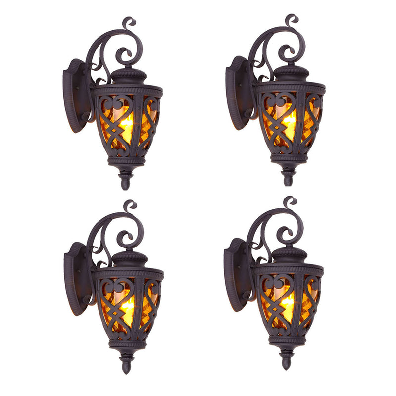 4X Wall Sconce Aluminum Glass 57cm Antique Bronze Outdoor Light Fixture