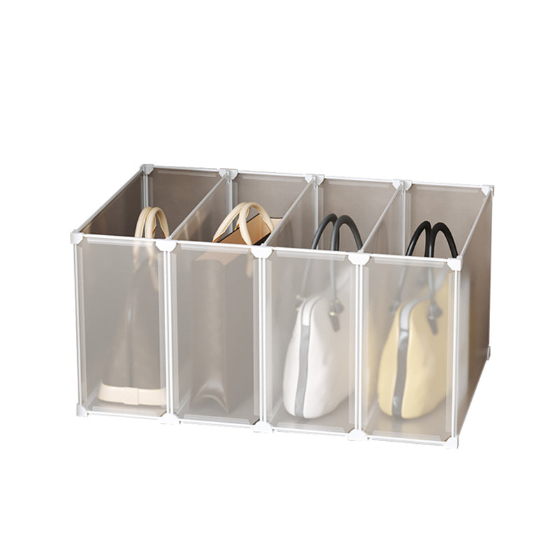 1 Tier Polypropylene Cubby Organizer Foldable Portable 71x47x37 Cm Transparent