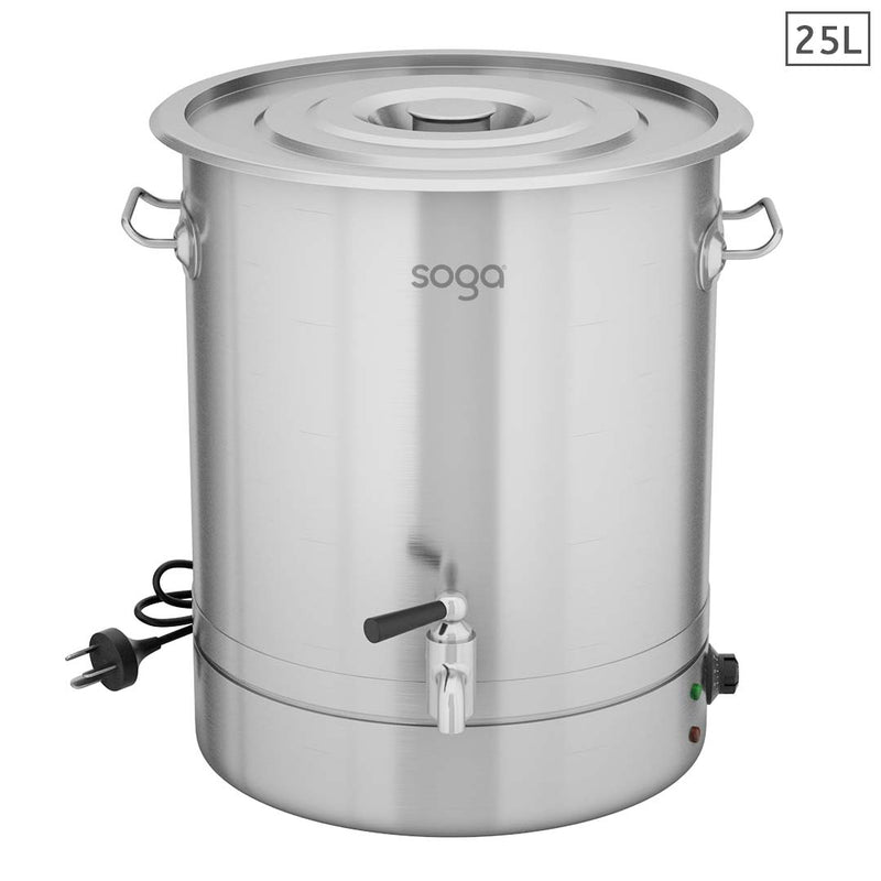 25L Stainless Steel Electric Urn 2200W Commercial Water Boiler Home Cooking
