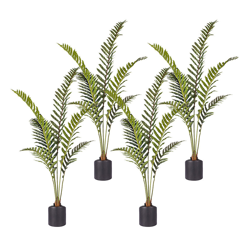 4X 150cm Artificial Hares Foot Fern Polyethylene Green Potted Indoor Plant