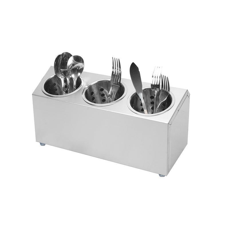 Cutlery Holder 18/10 Stainless Steel Commercial 3 Holes 385X150X180mm