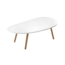 White Nordic Coffee Table 80x40cm Modern Style Durable Wood Legs Living Room