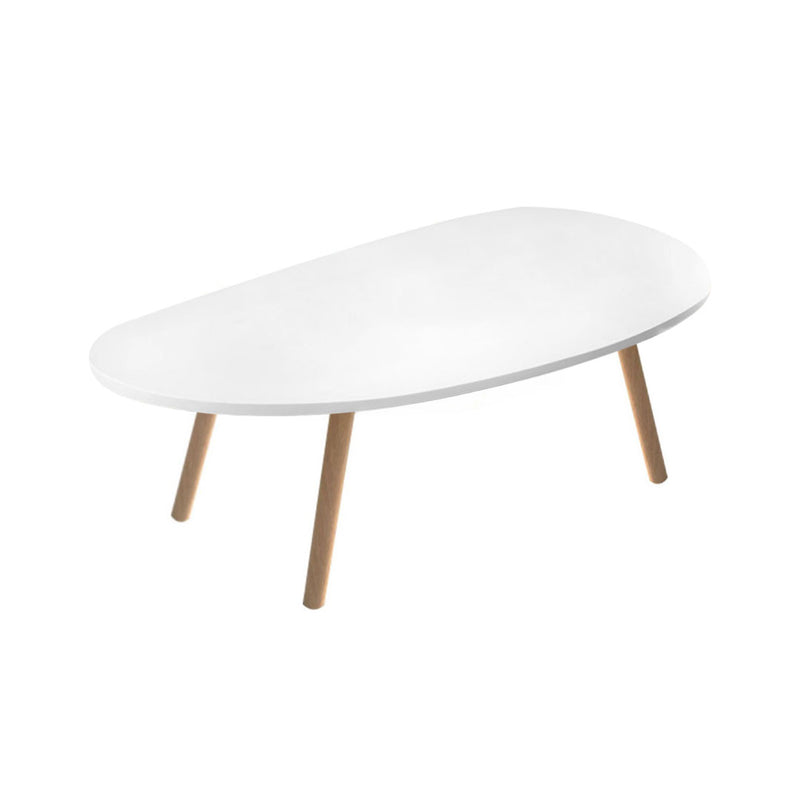 White Nordic Coffee Table 80x40cm Modern Style Durable Wood Legs Living Room