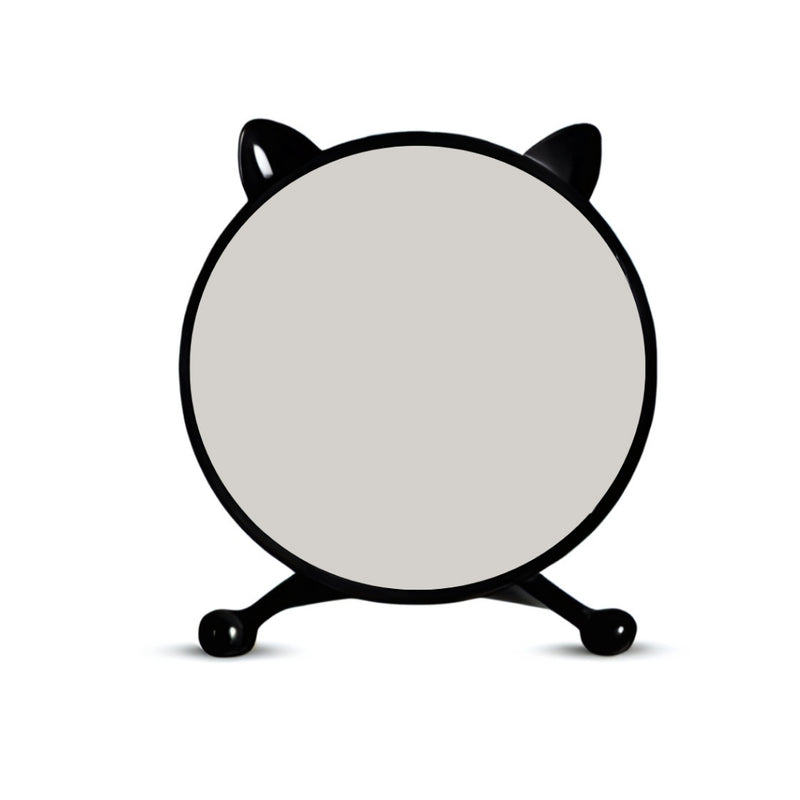 40cm Diameter Black Cat Ear Table Mirror Smart Makeup Bedroom No Led