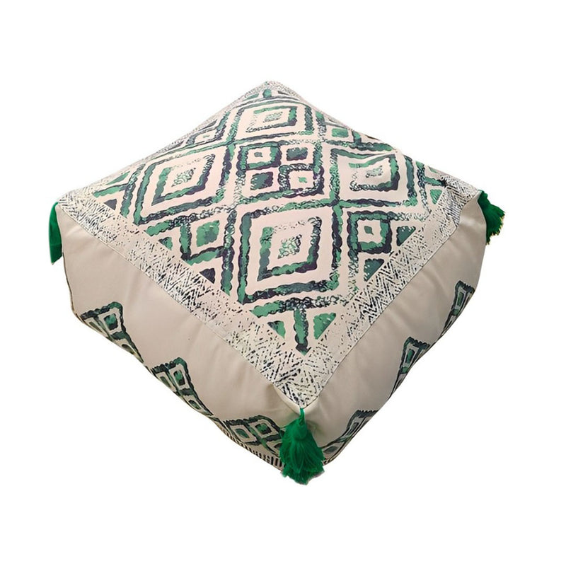 50x50x25cm Polyester Cotton Plush Pouf Cushion EPP Particle Support Green