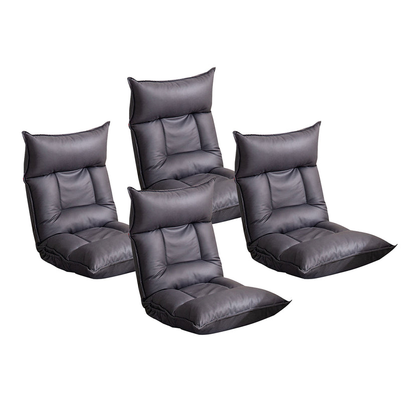 4X Grey Air Leather Lounge Recliner 110x52x13cm 42 Position Waterproof