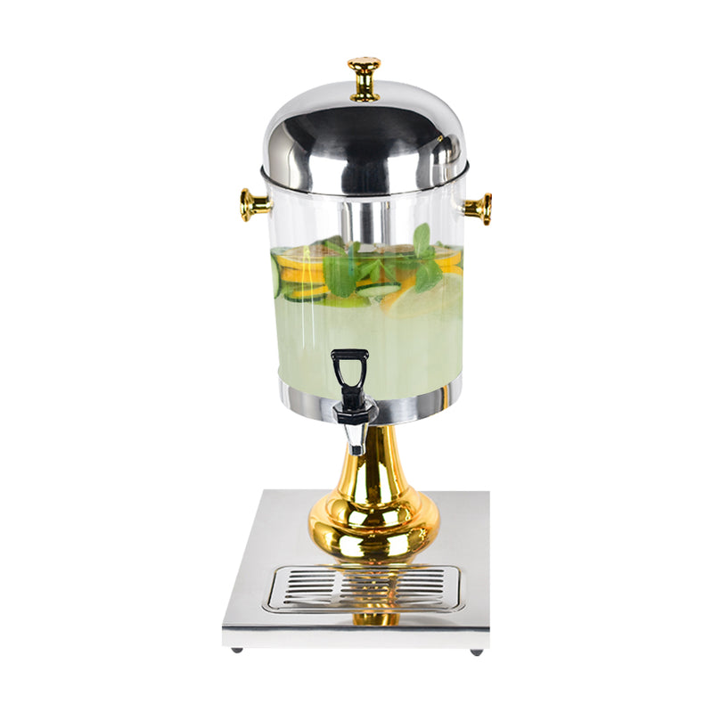 Single 8L Stainless Steel Beverage Dispenser Transparent Commercial Gold Silver