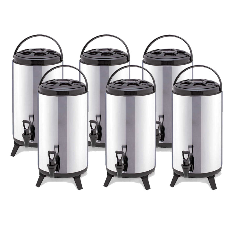 6X 18L Stainless Steel Insulated Beverage Dispenser Portable Tap