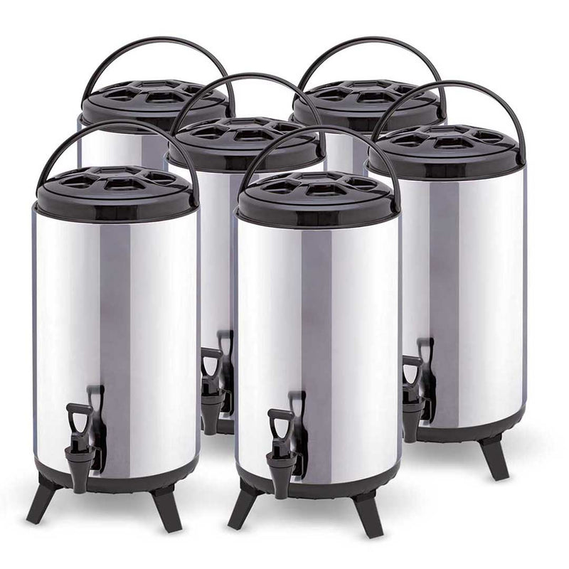 6X 16L Stainless Steel Portable Insulated Beverage Dispenser With Tap