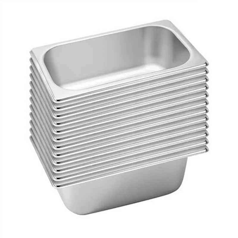 12X 1/3 Gastronorm Pan Stainless Steel 33.4cm X 18.2cm X 10cm Deep Stackable